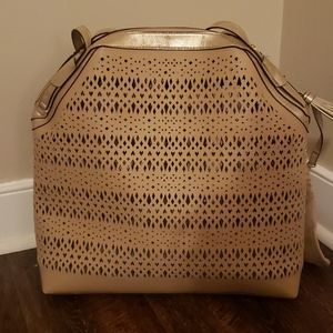 Stella and Dot cream satchel